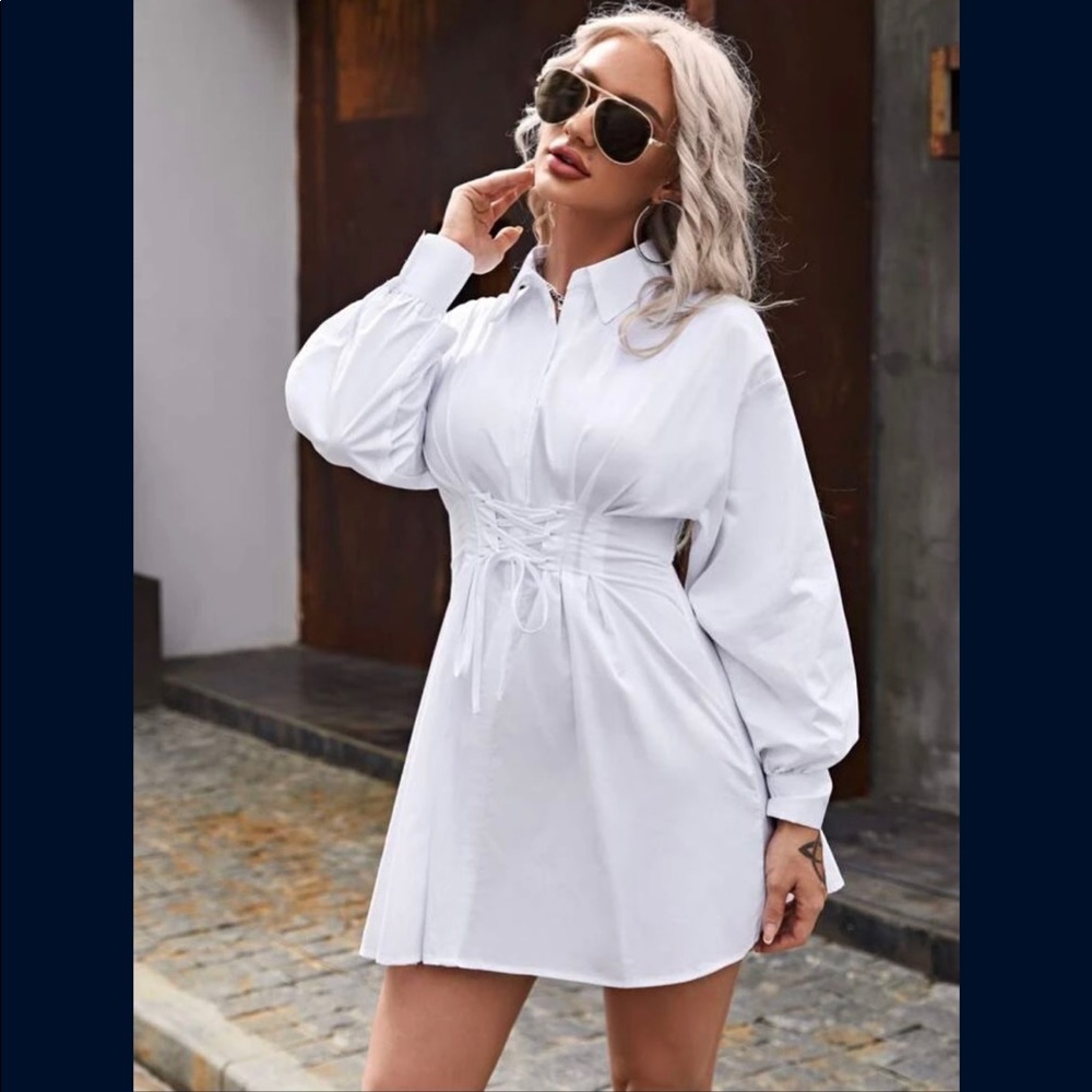 White size small fashion nova corset dress